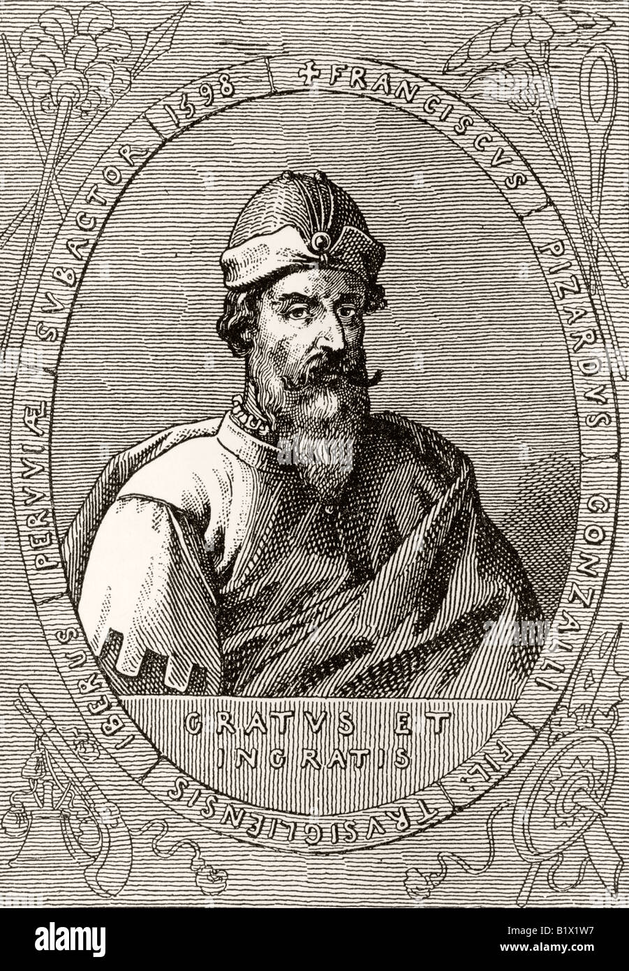 Francisco Pizarro González circa 1471 1478 to 1541 Spanish conquistador from a 19th century engraving Stock Photo