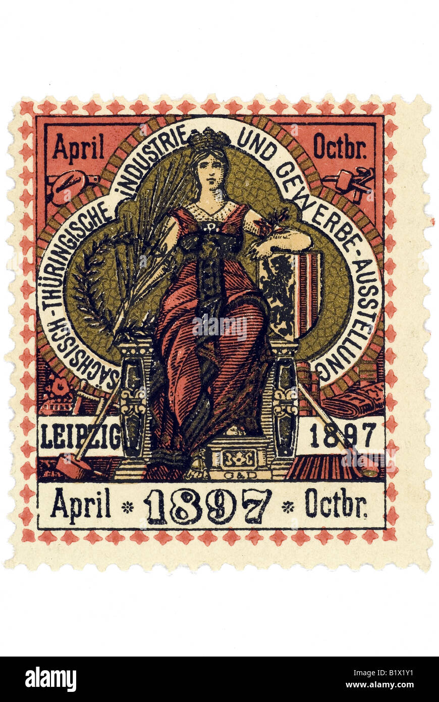 Sächsisch Thüringische Industrie und Gewerbe Ausstellung Leipzig 1897 Stock Photo