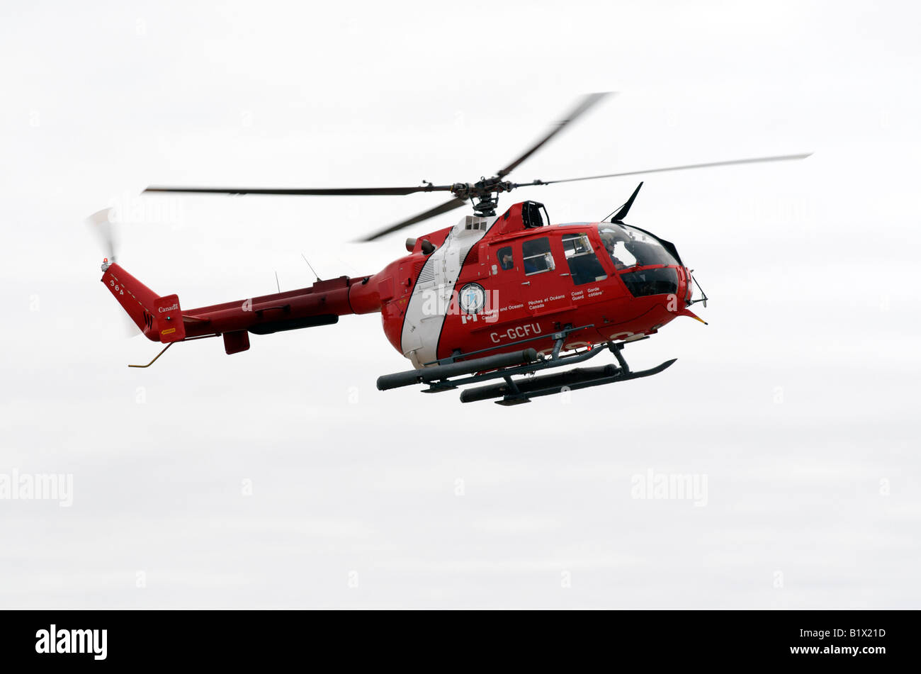 Canadian Coast Guard Helicopter CGCFU lifting off. Currently assigned to the CGSS Amundsen