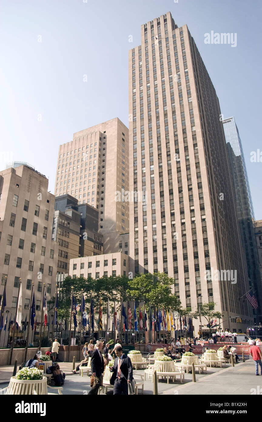 Rockefeller Center Plaza New York Stock Photo