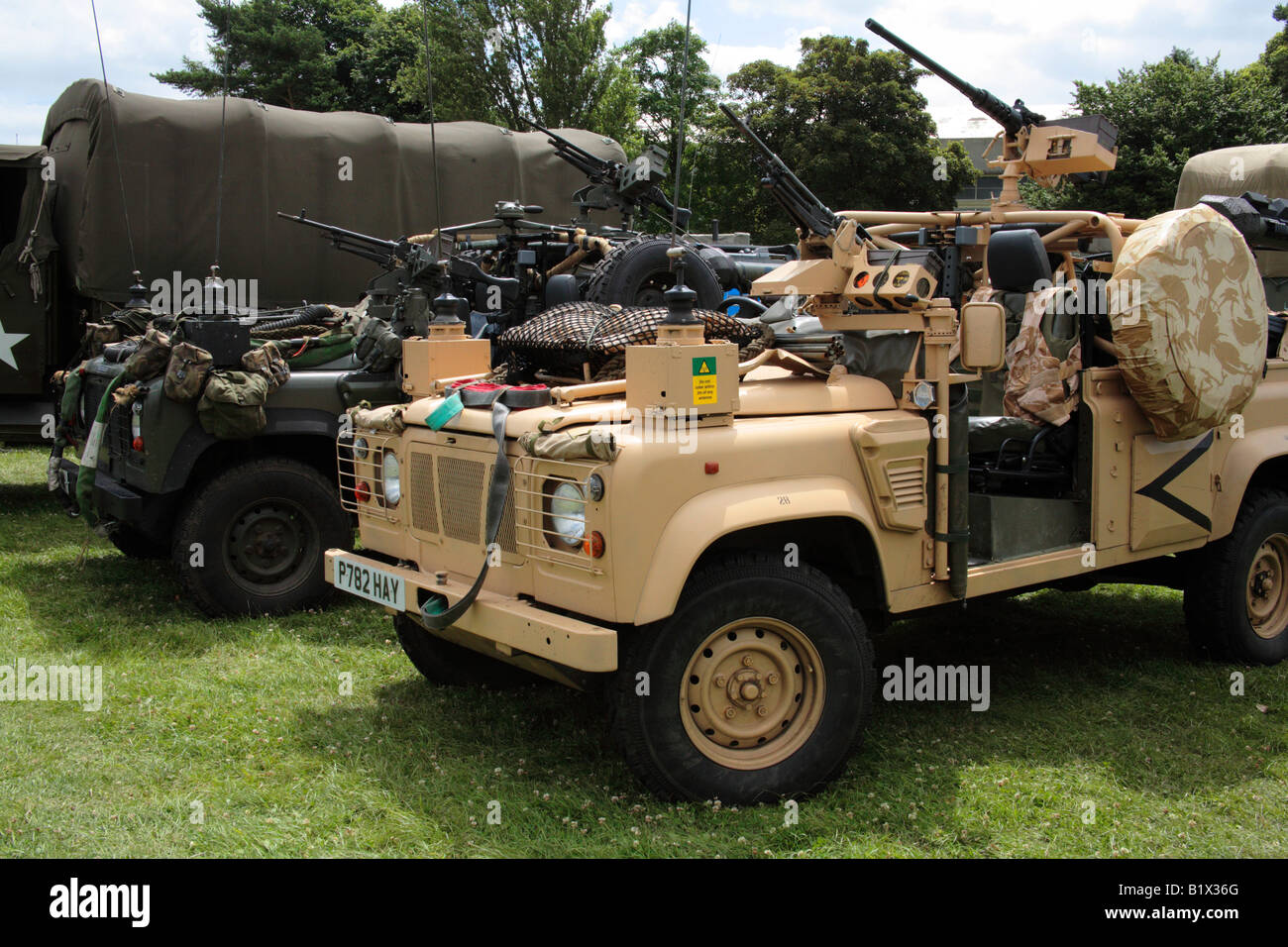 SAS Land rovers with 2 mounted machine guns each military vehicle Stock ...