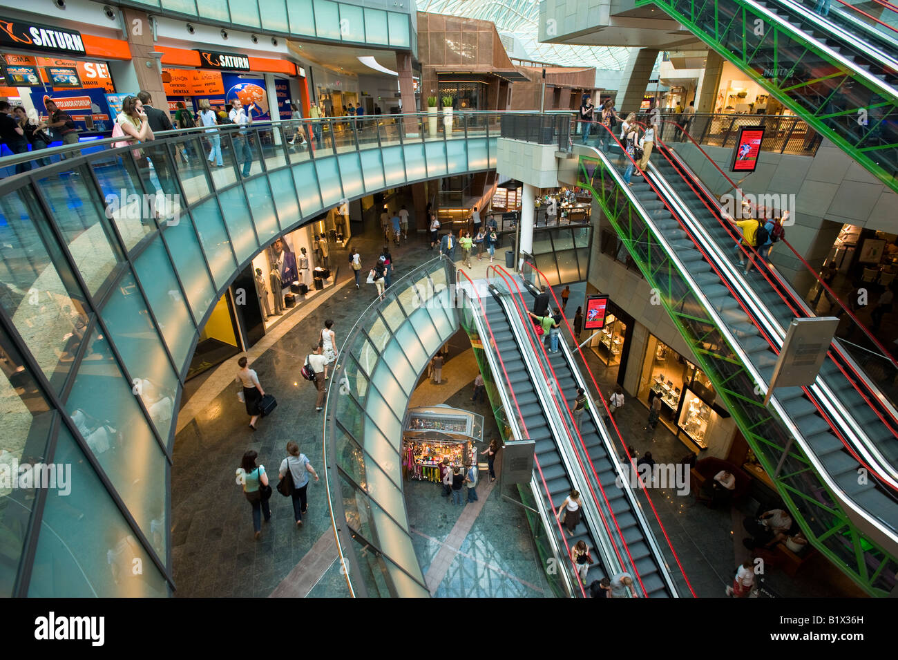 Modern shopping centre ZLOTE TARASY Warsaw Poland Stock Photo - Alamy