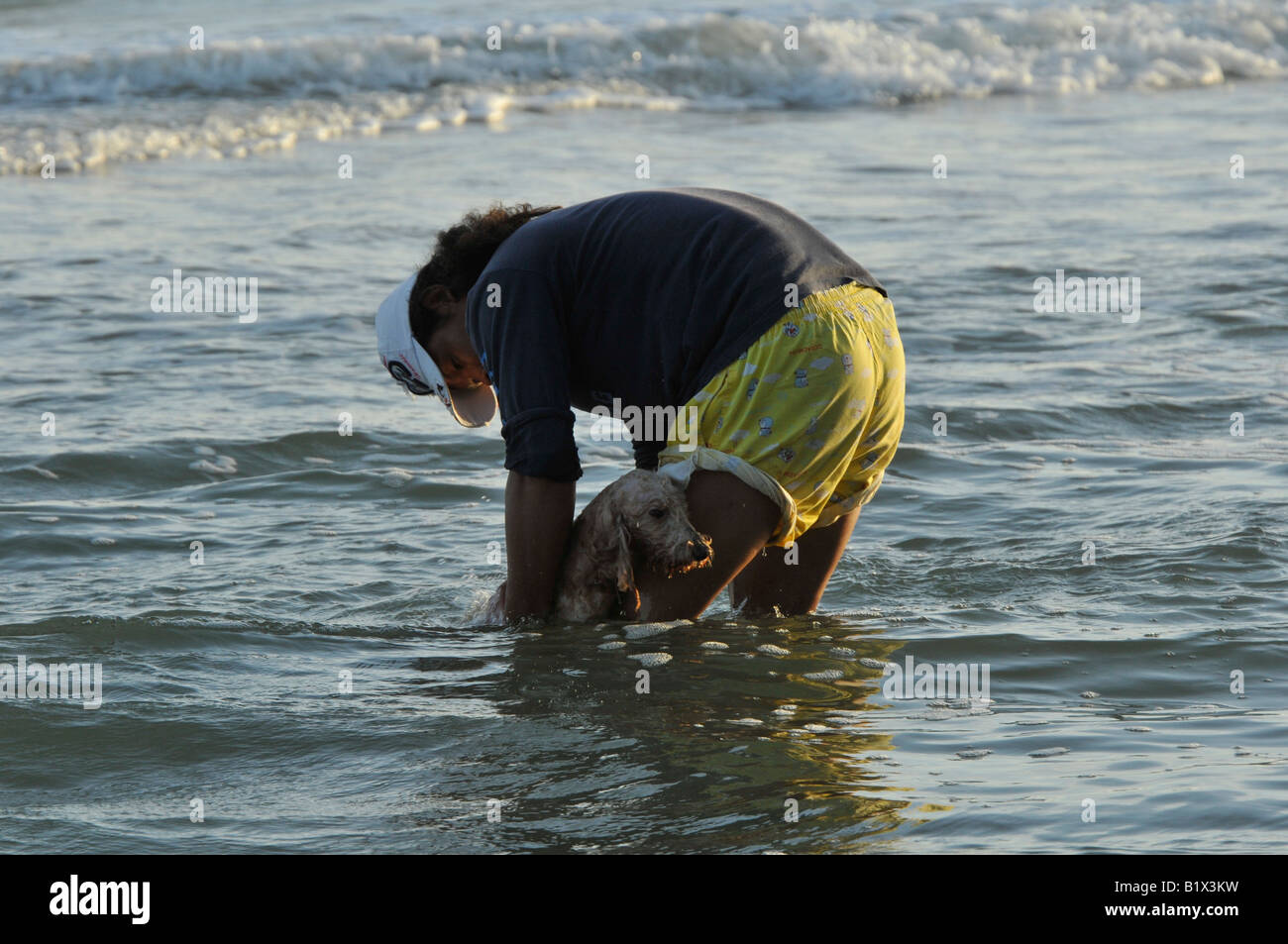 playing in the sea , rayong , thailand Stock Photo