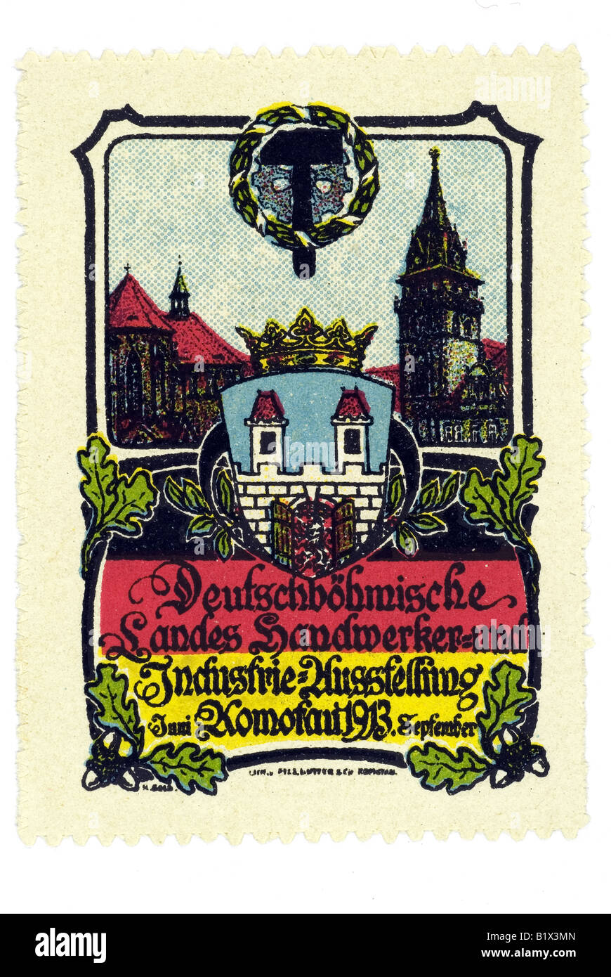 Deutschböhmische Landes Handwerker- und Industrie- Ausstellung, Juni Komofau 1913 September Stock Photo