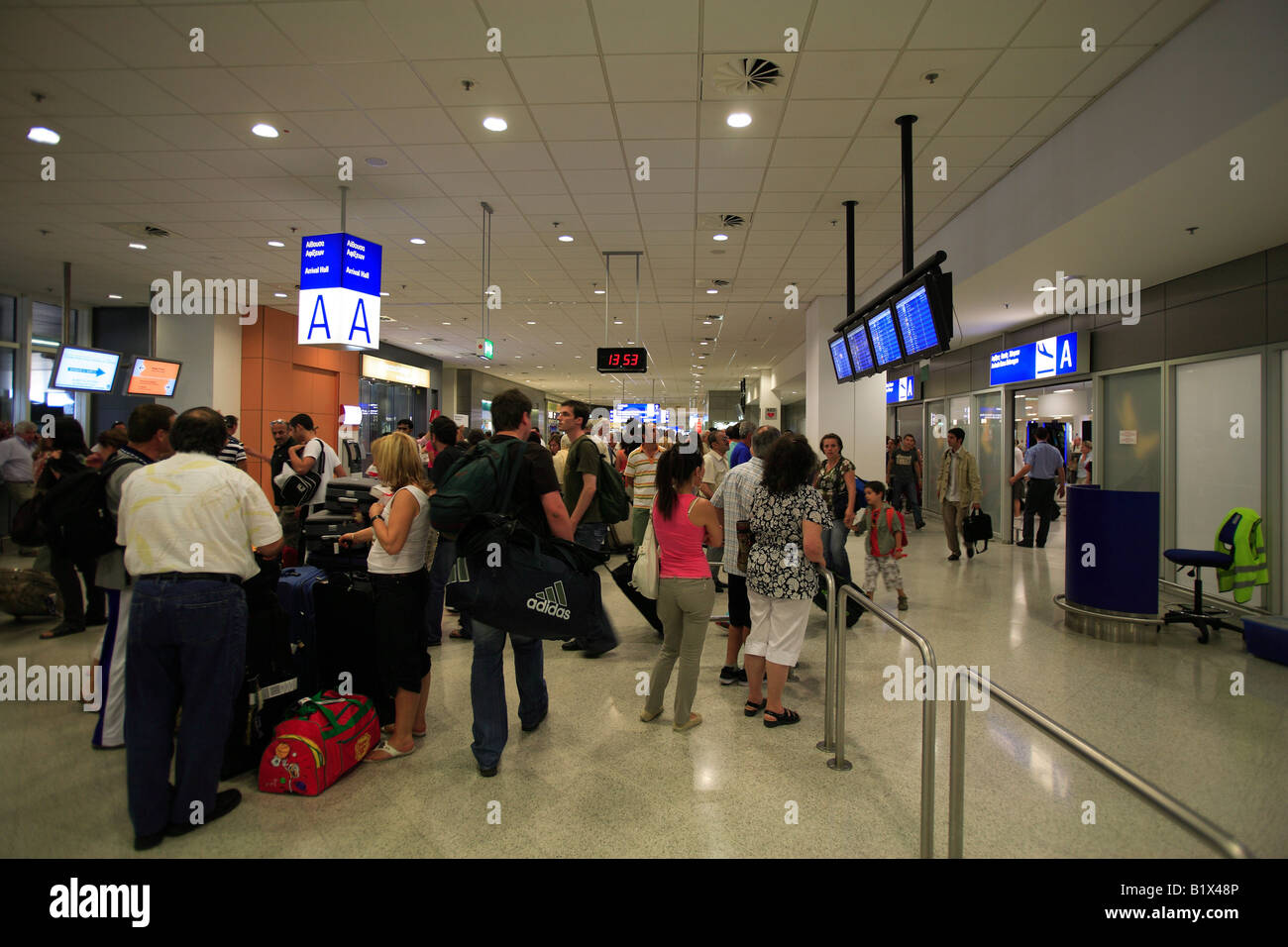 greece attica athens international airport eleftherios venizelos interior  of the arrivals level Stock Photo - Alamy