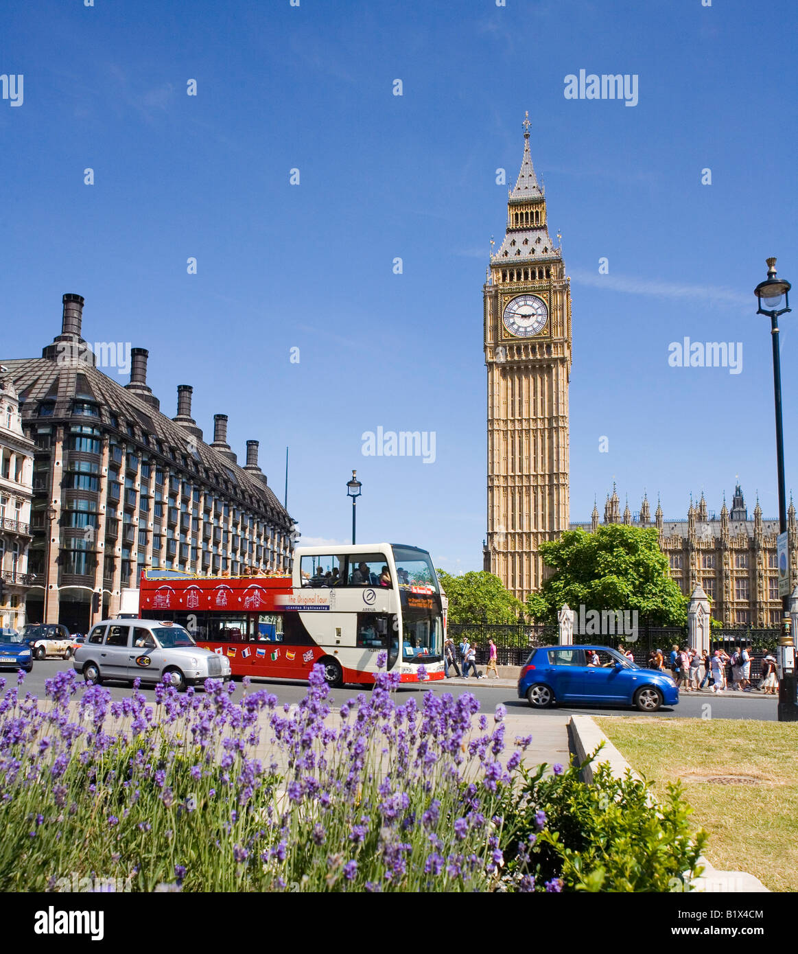 Houses of Parliament and Tower of Big Ben in Westminster London Stock Photo