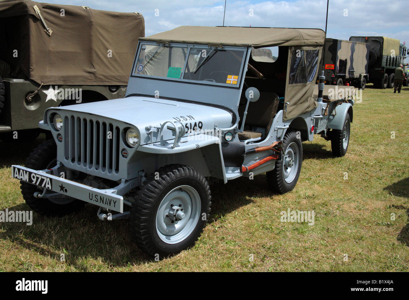 U.S.Navy jeep and trailer Stock Photo - Alamy