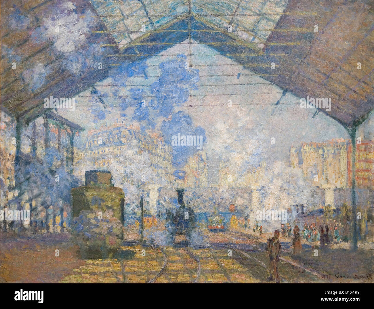 Saint Lazare Railway Station by Claude Monet Oil on canvas 1877 Musee D'Orsay D Orsay Art Gallery and Museum Paris France Stock Photo
