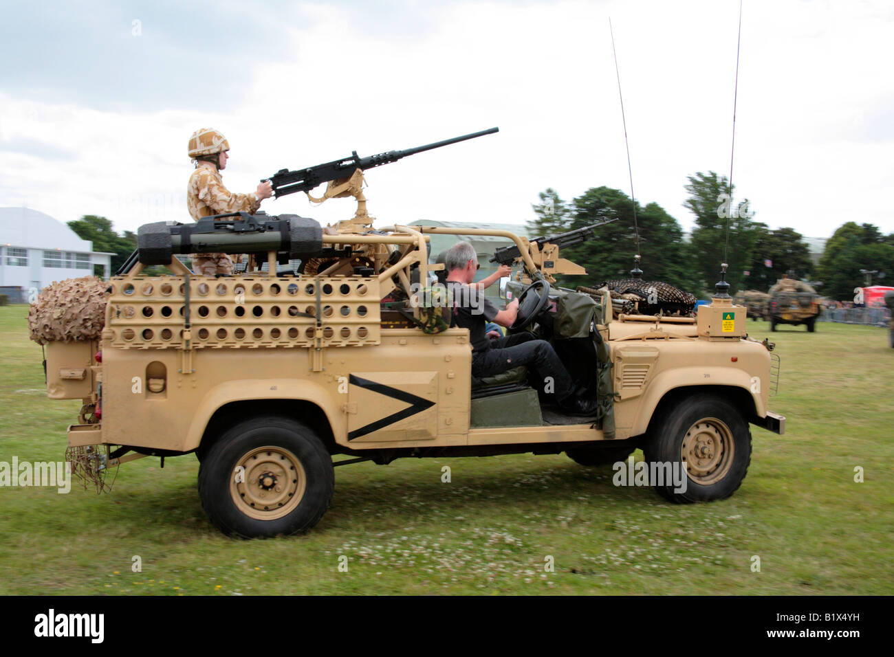 SAS vehicle (Land Rover) in action Stock Photo Alamy