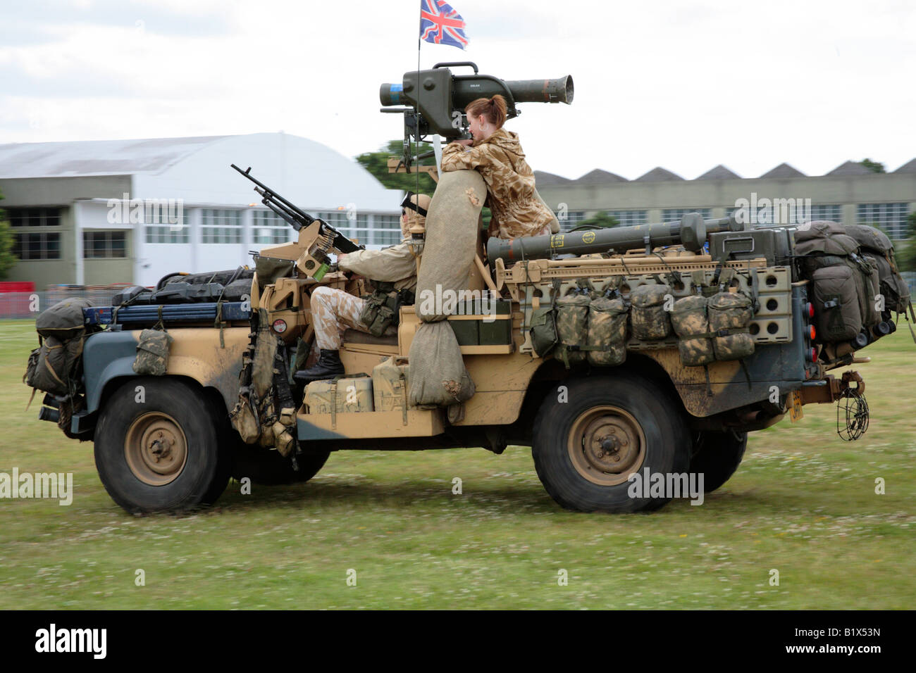 SAS vehicle (Land Rover) in action Stock Photo Alamy