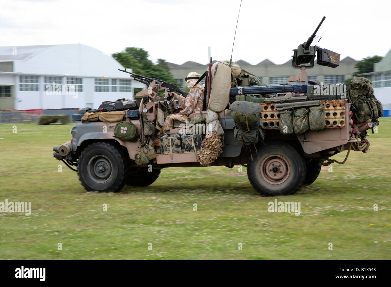 SAS vehicle (Land Rover) in action Stock Photo Alamy