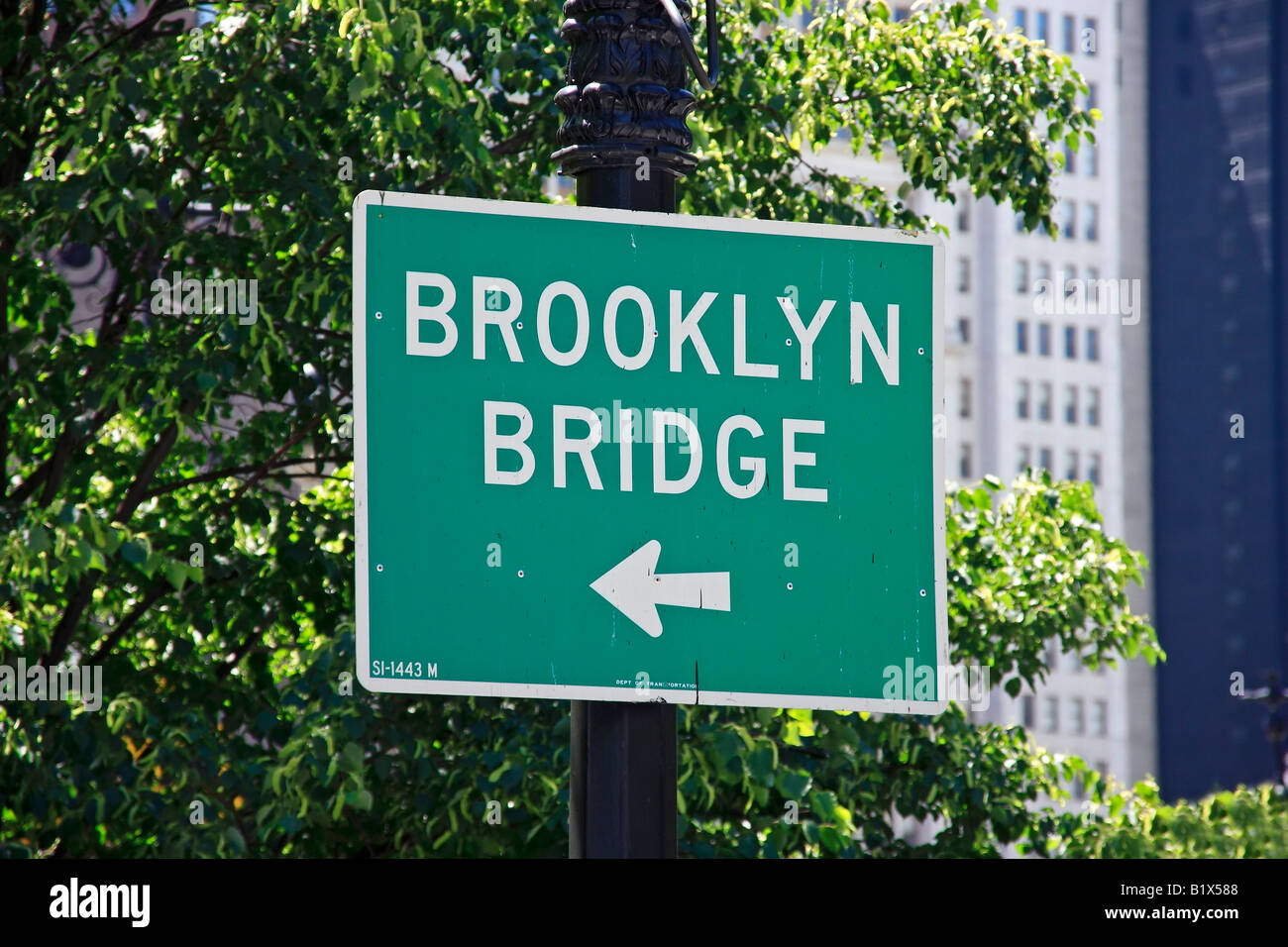Brooklyn bridge street sign - New York City, USA Stock Photo