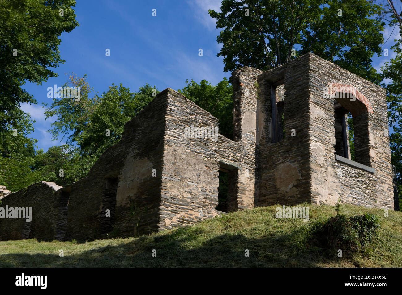 Ruins of St. John's Episcopal Church, Harpers Ferry National Historical Park, Harpers Ferry, West Virginia Stock Photo