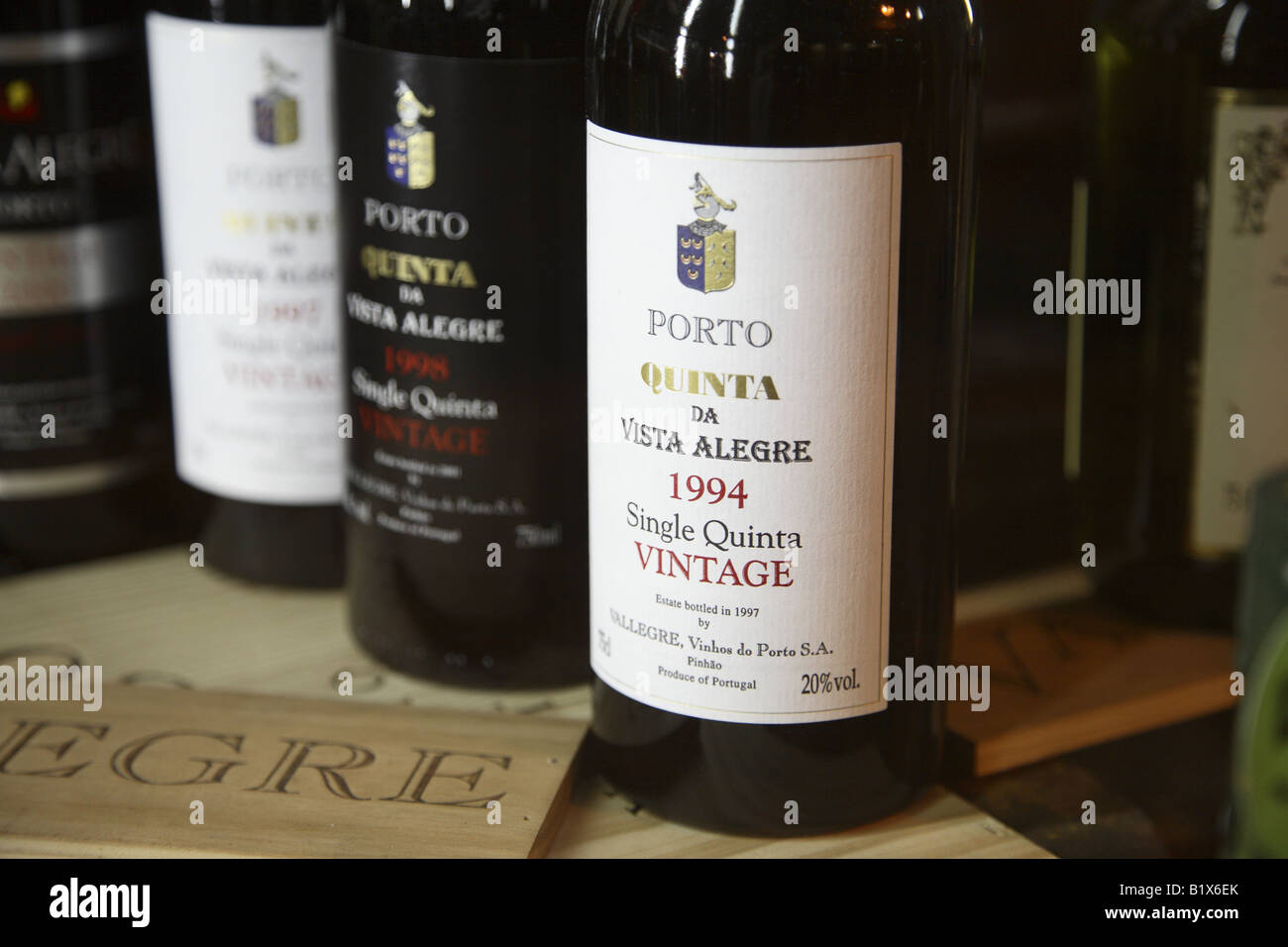 Bottles of Quinta da Vista Alegre Port Drink Stock Photo