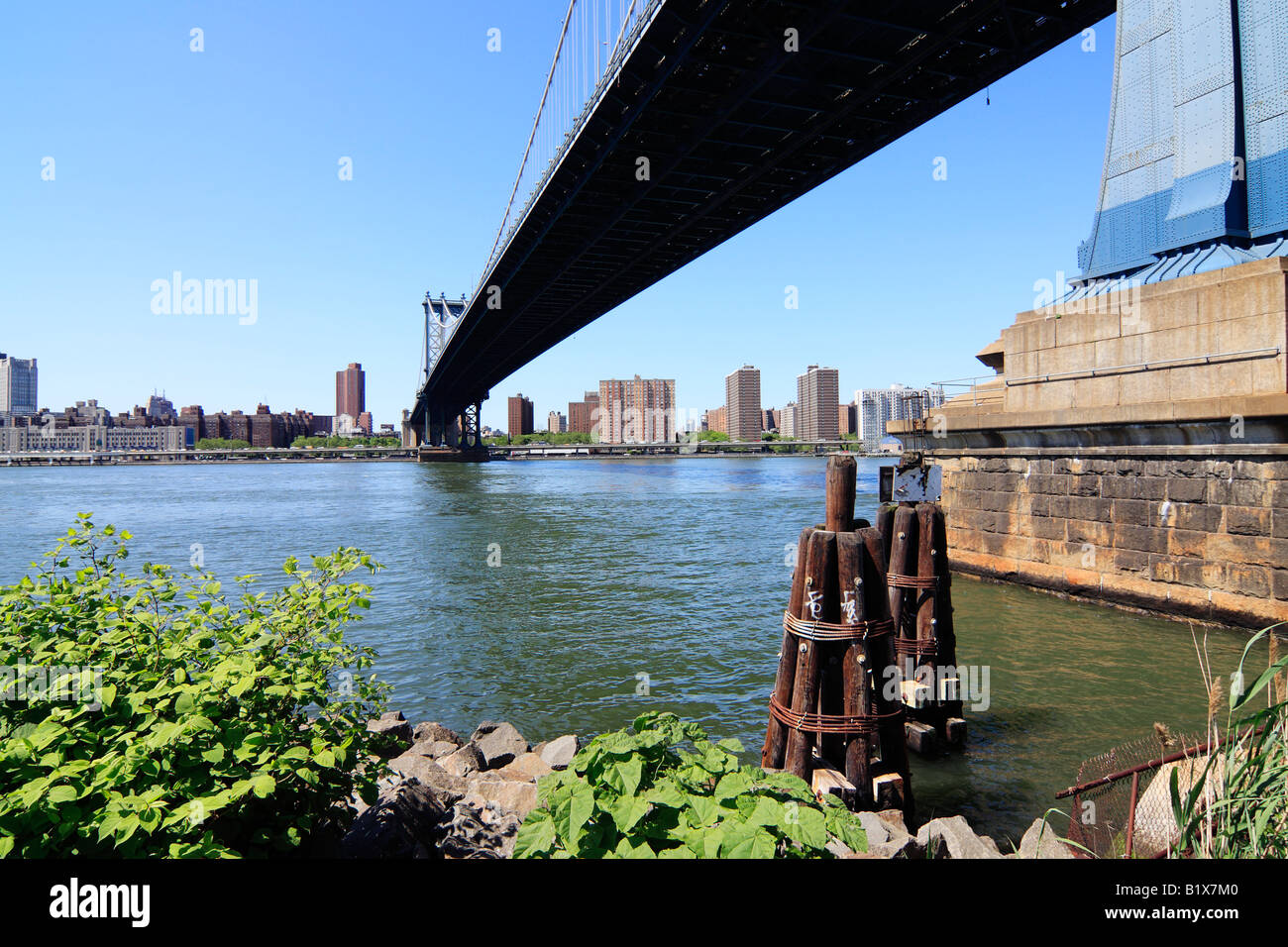 Manhattan bridge over East river - New York City, USA Stock Photo