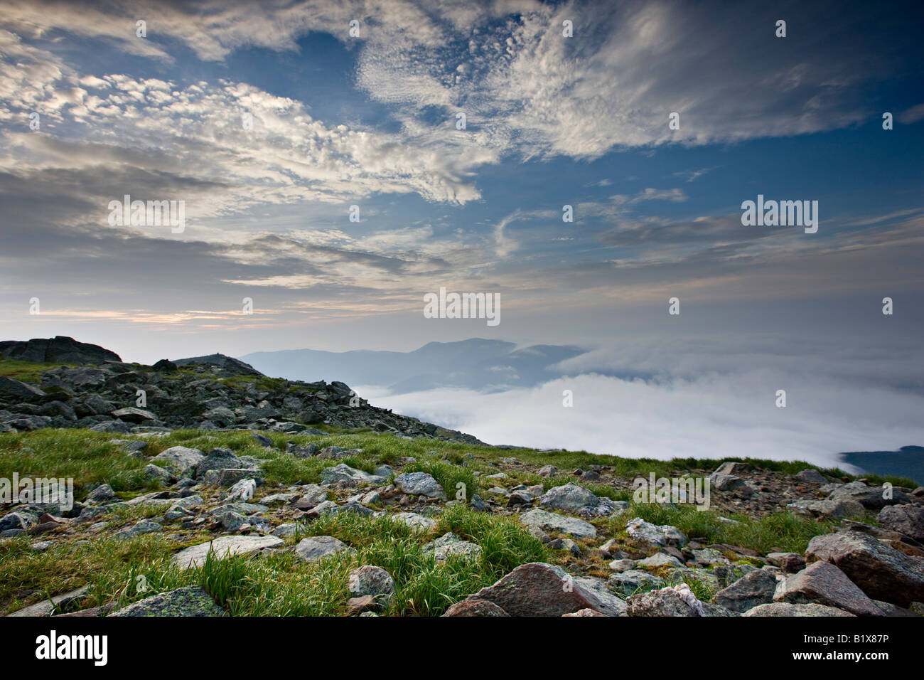 On top of Mt. Washington, White Mountains, New Hampshire, USA Stock