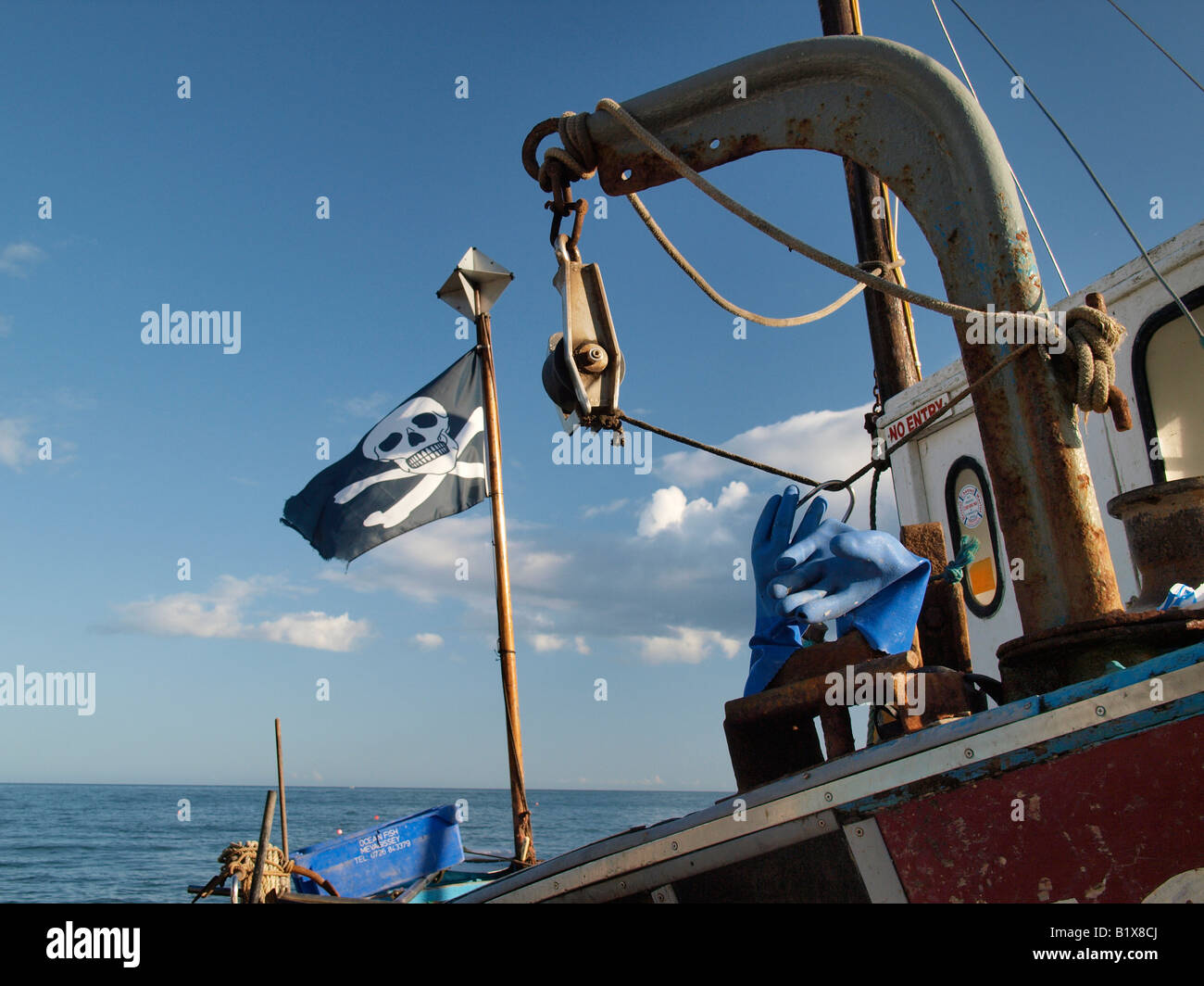 Pirate fishing boat Stock Photo - Alamy