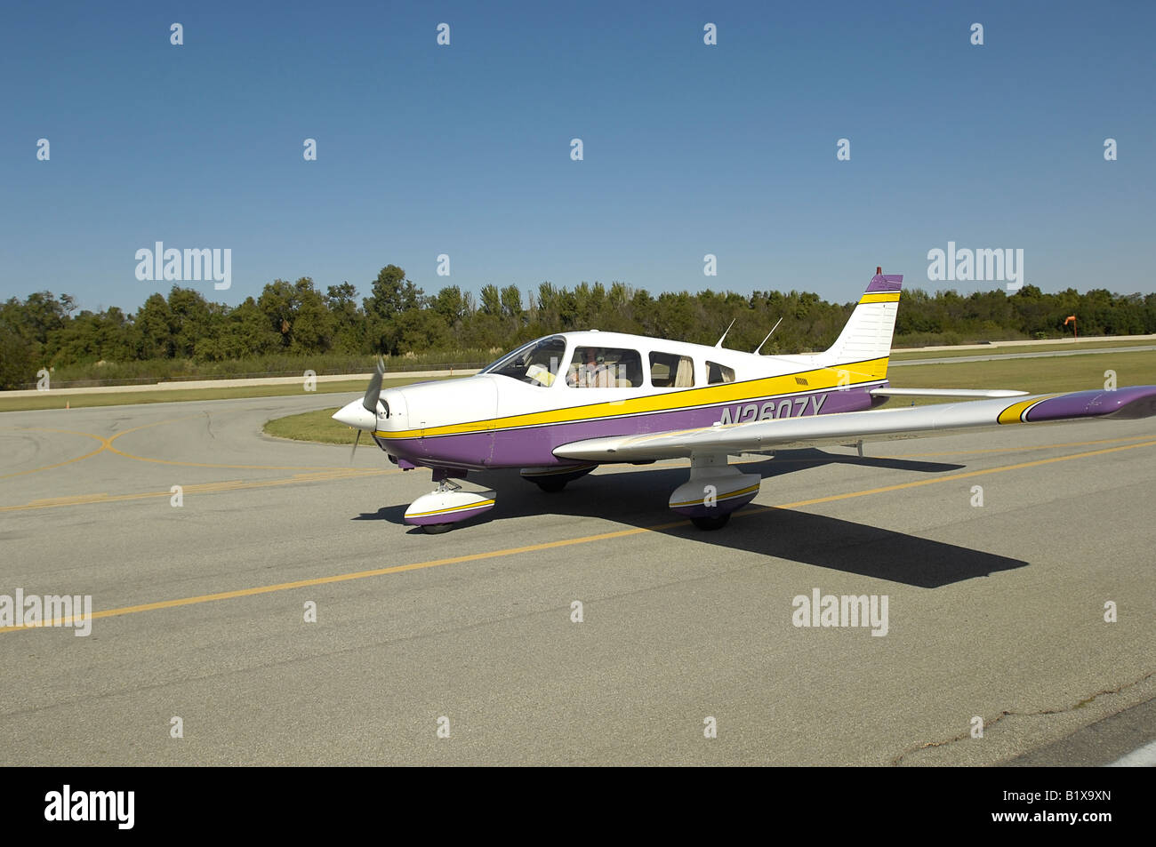 general aviation single engine low wing airplane Stock Photo - Alamy