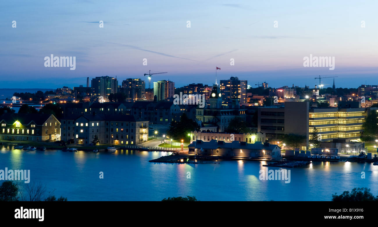 Skyline of Kingston, Ontario, Canada, with Royal Military College in foreground. Stock Photo