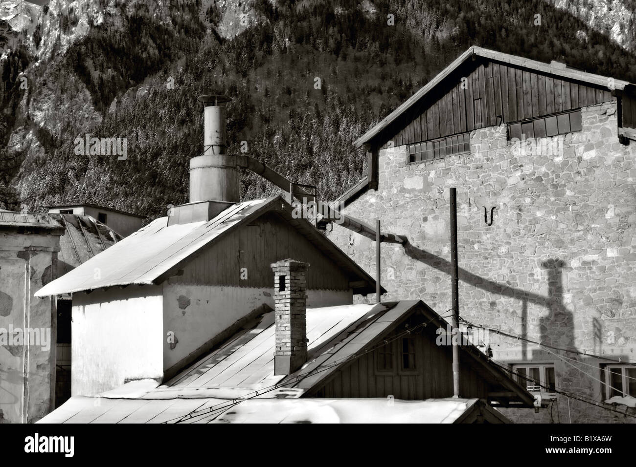 Derelict Paper Factory Busteni Romania Stock Photo