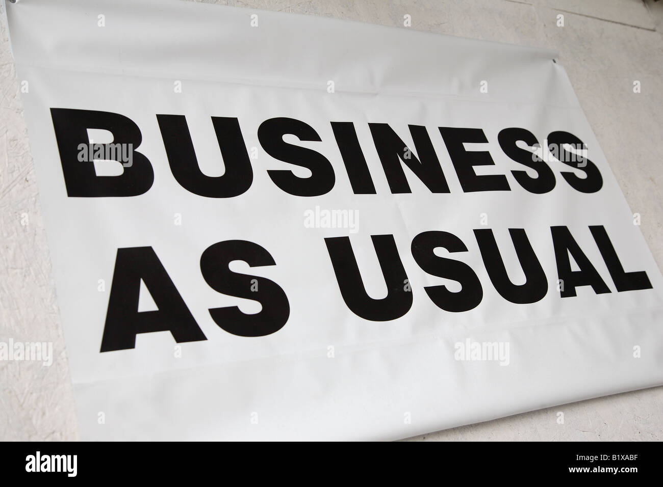 Business as Usual Sign, London, UK Stock Photo