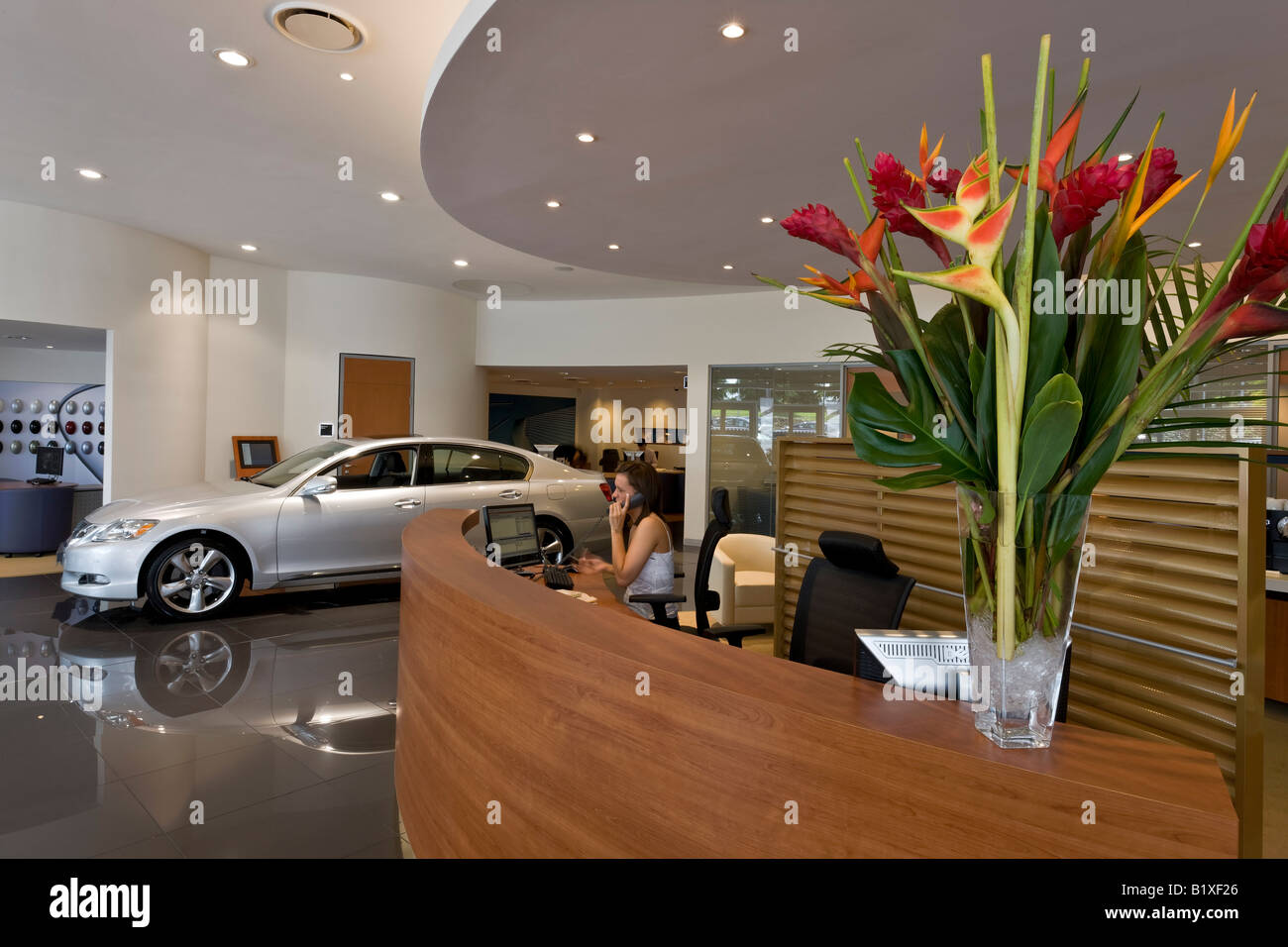 Lexus Car Showroom Stock Photo