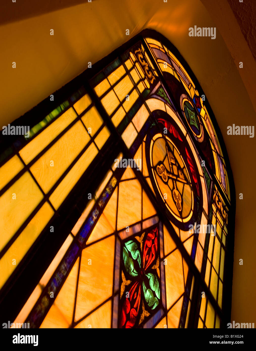 stain glass window in a church Stock Photo