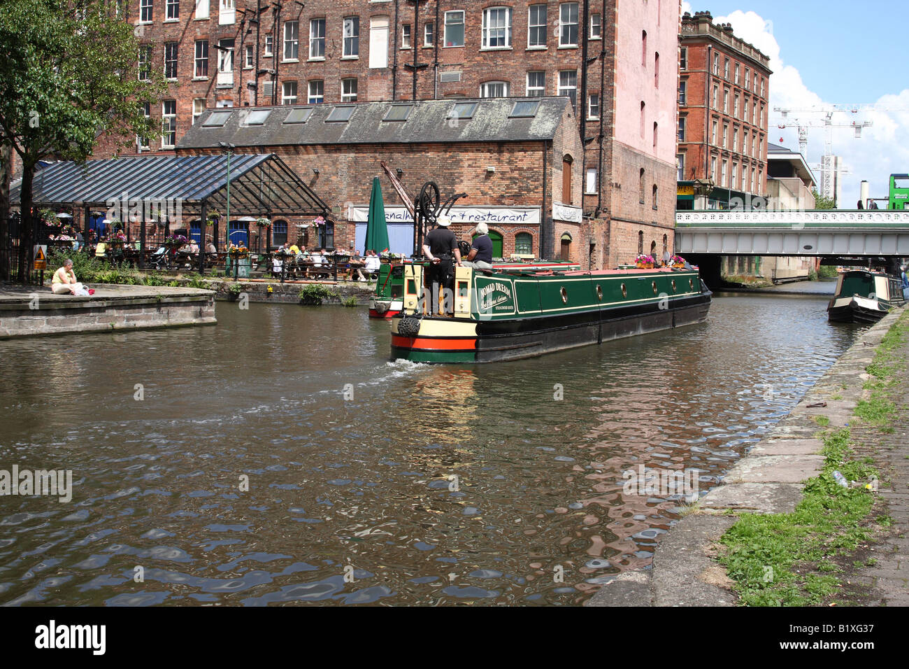 A narrowboat on a canal, Nottingham, England, U.K Stock Photo - Alamy