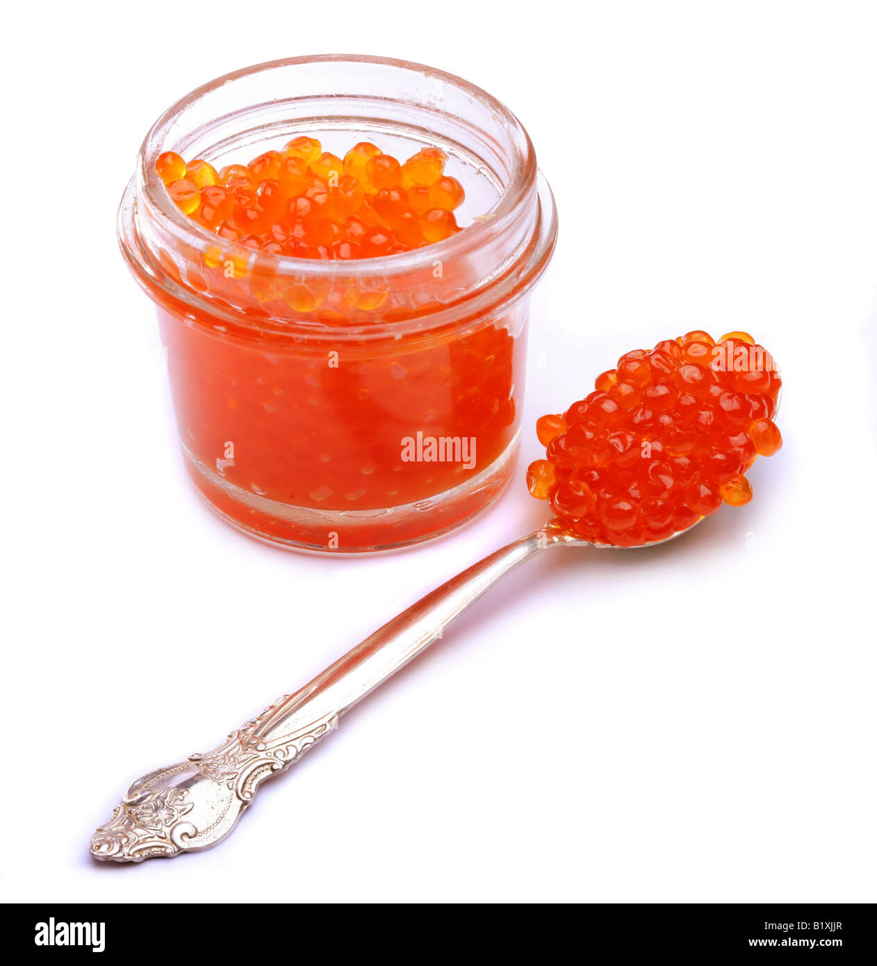 Caviar red Objects on white background Stock Photo