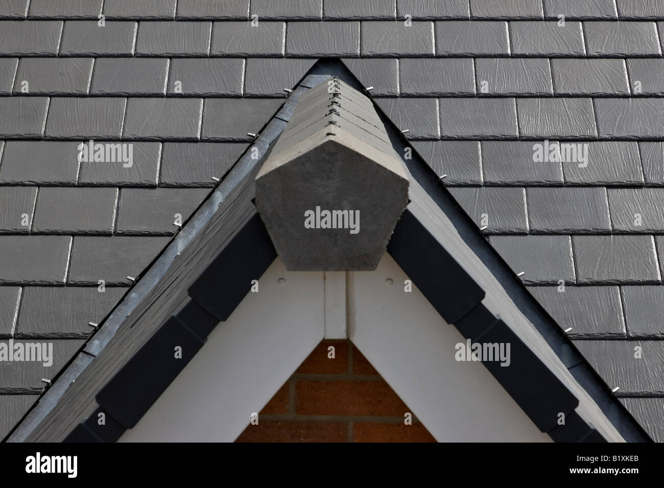 Modern slate roofing Stock Photo