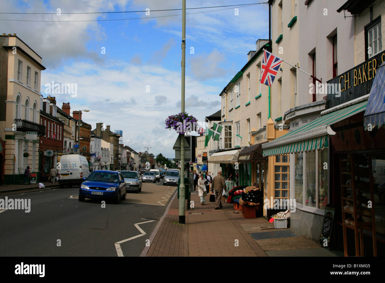 honiton town centre high street shops east devon england uk gb Stock Photo Alamy