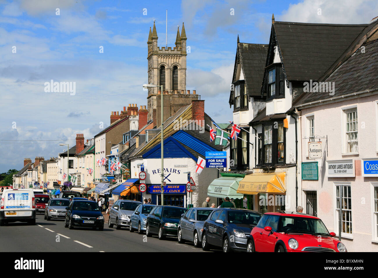 honiton town centre high street shops east devon england uk gb Stock