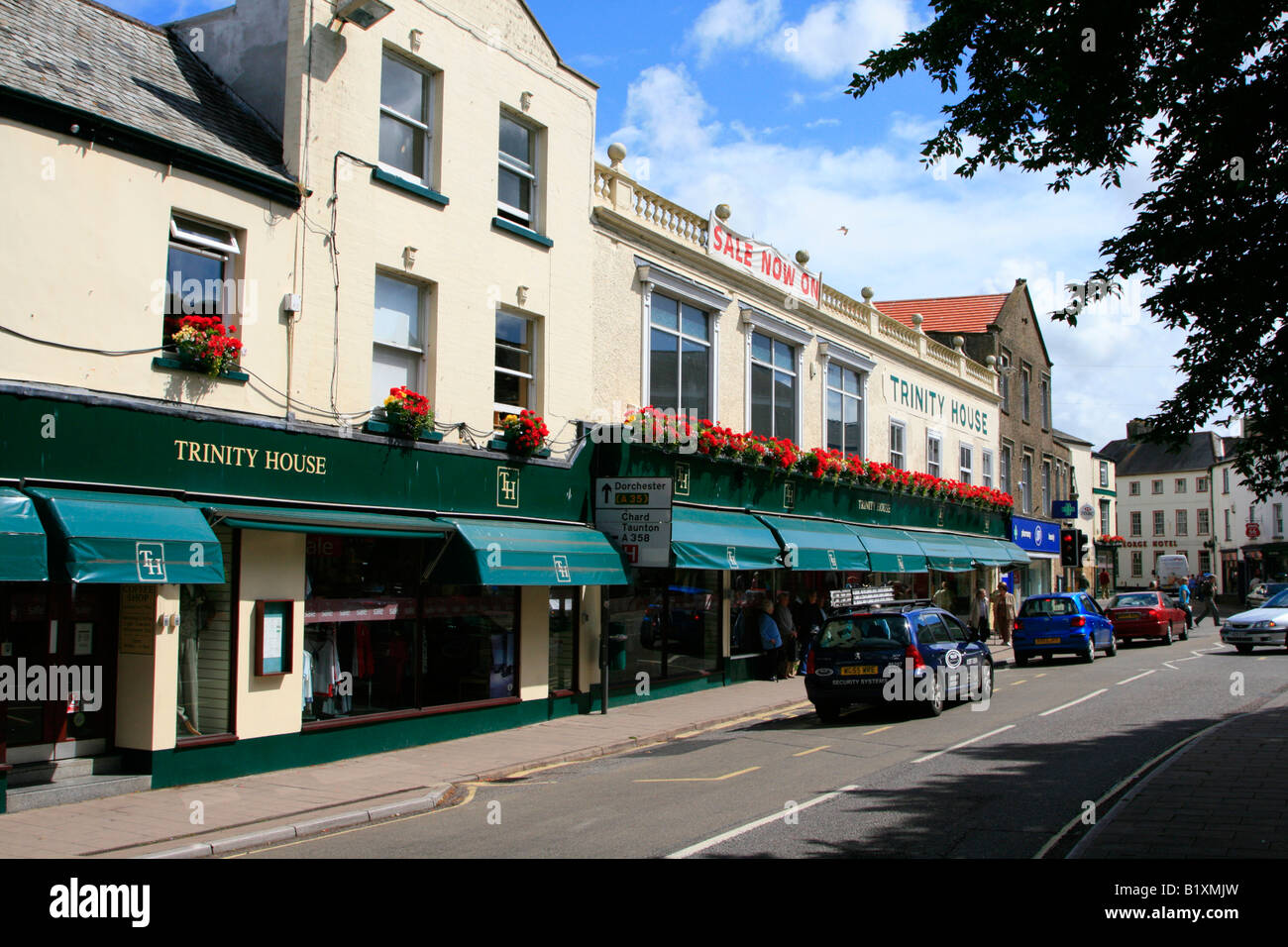 axminster town centre high street shops devon england uk gb Stock Photo ...