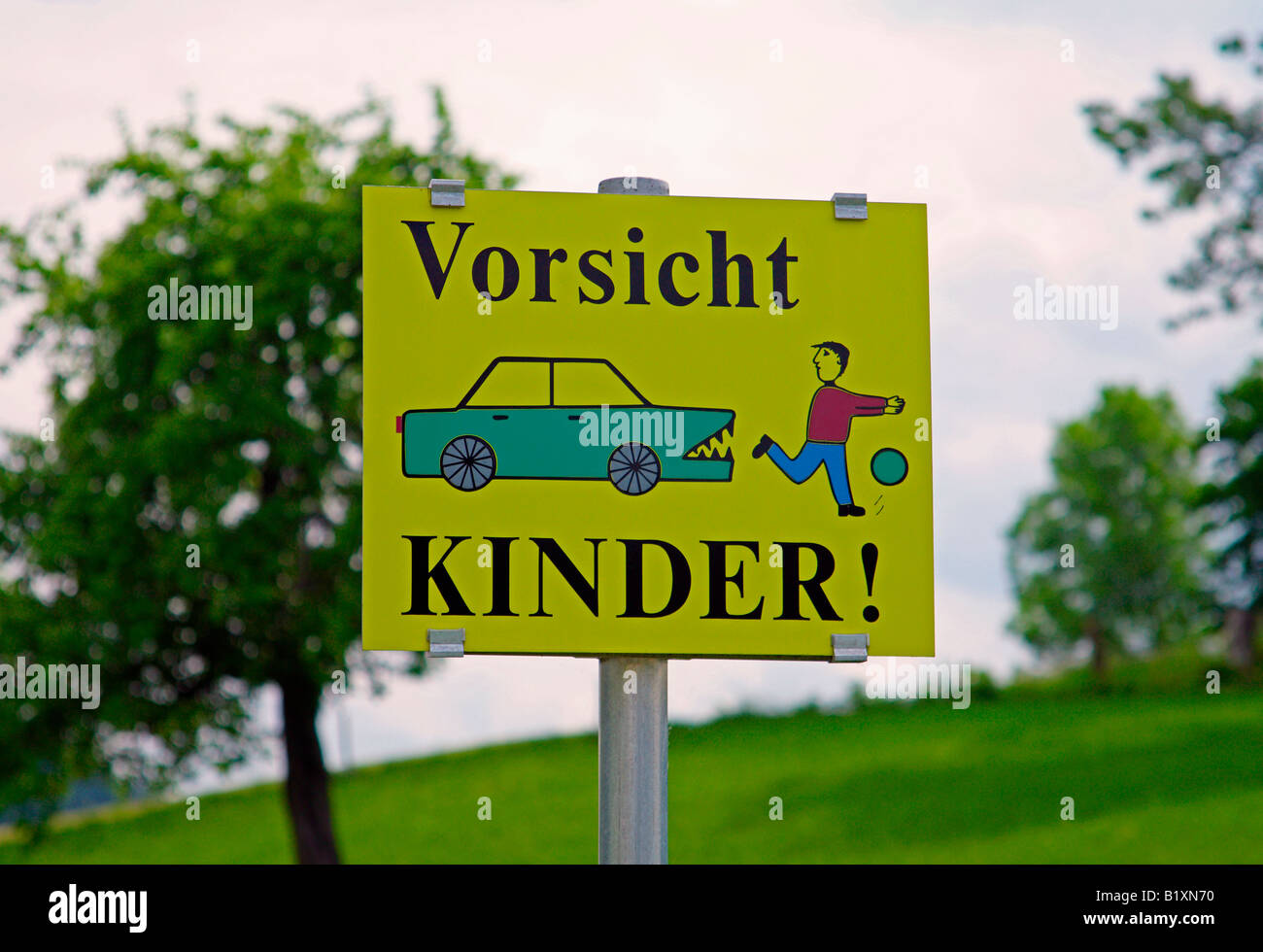 Austrian road safety sign Stock Photo