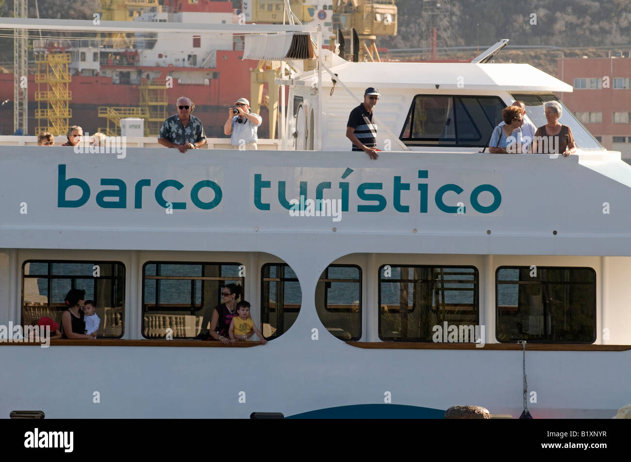 Tourist Boat (Barco Turistico) at Cartagena, Murcia, Spain Stock Photo