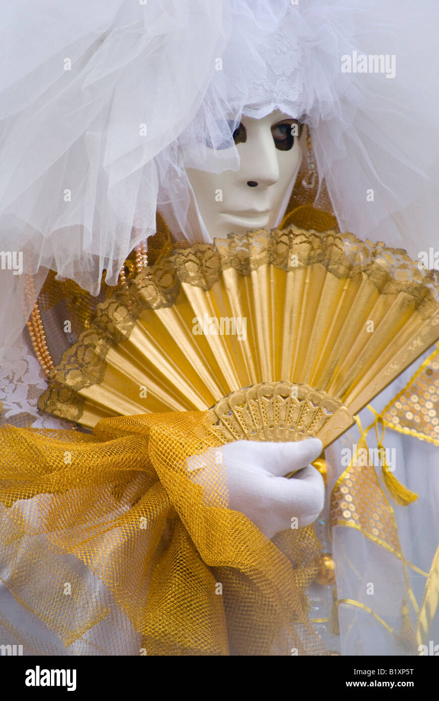 Gold carnival mask of Venice Stock Photo