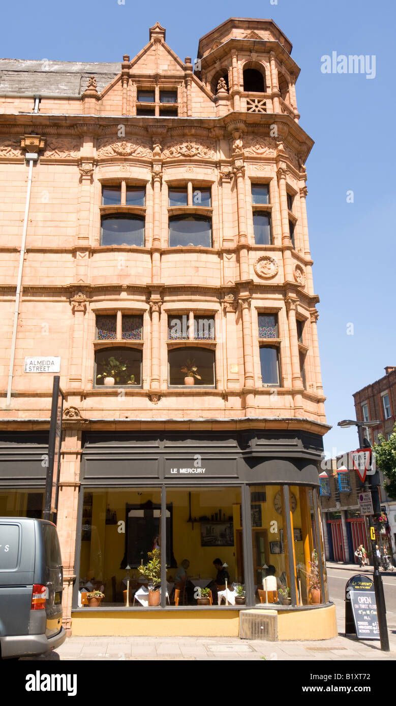 Red Bricks Building and Restaurant Almeida Street Islington London Stock Photo