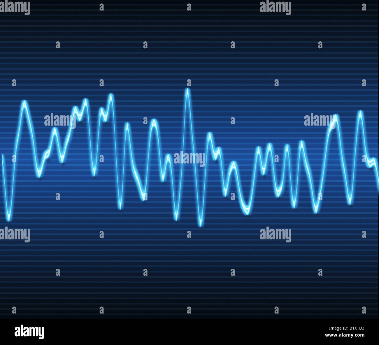 large image of an electronic sine sound or audio wave Stock Photo