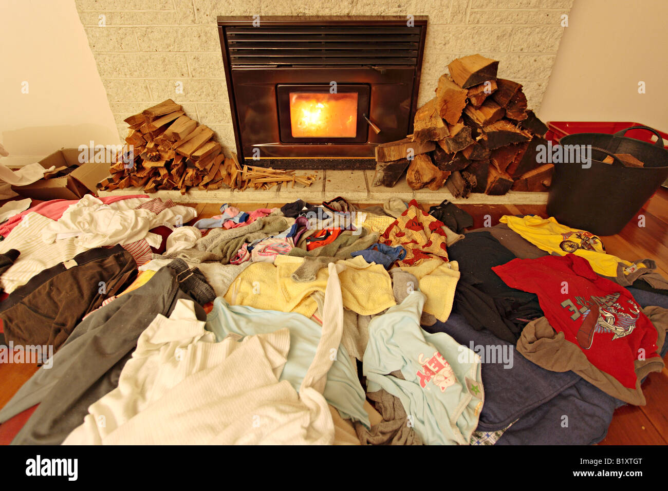 Drying damp laundry Stock Photo Alamy
