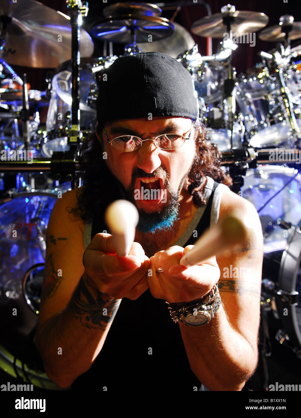 Mike Portnoydrummer portrait, Dream Theater Stock Photo Alamy