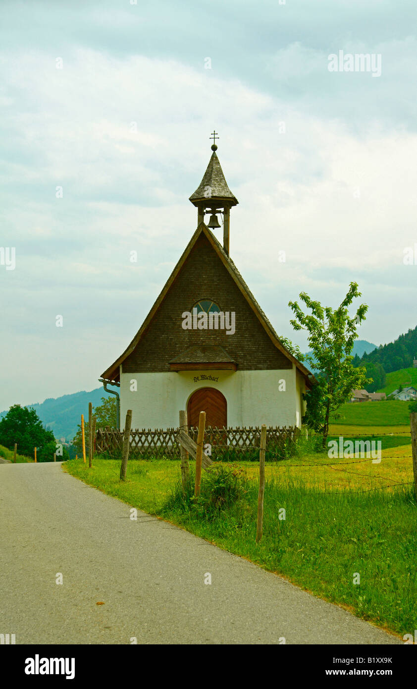 St Michael Church, near Langenegg village, district of Bregenzerwald, Vorarlberg region, Austria Stock Photo