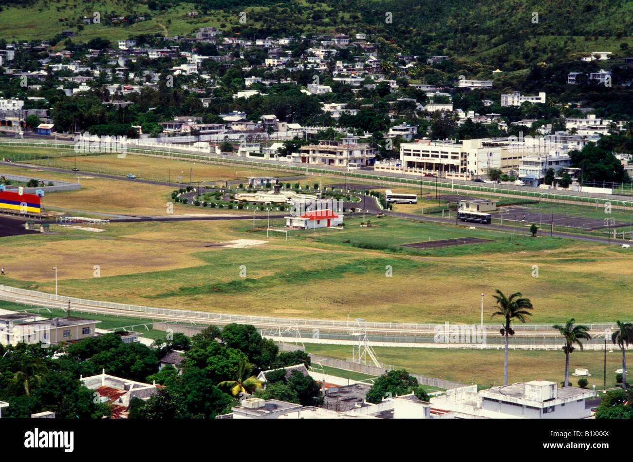 mauritius port louis champ de mars racecourse from fort adelaide Stock Photo