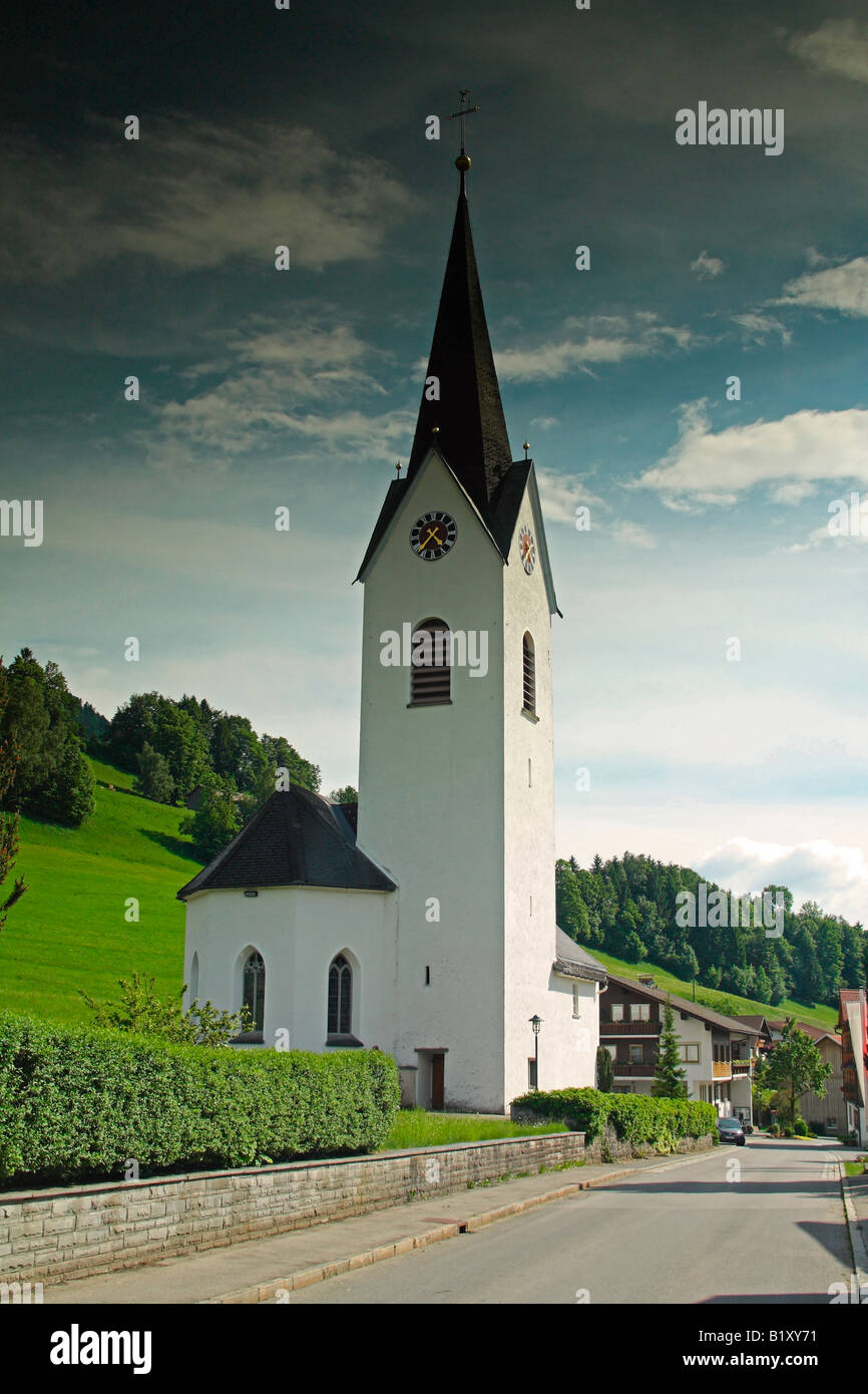 The village of Riefensberg, district of Bregenzerwald, Vorarlberg region, Austria. The village is close to the German border. Stock Photo