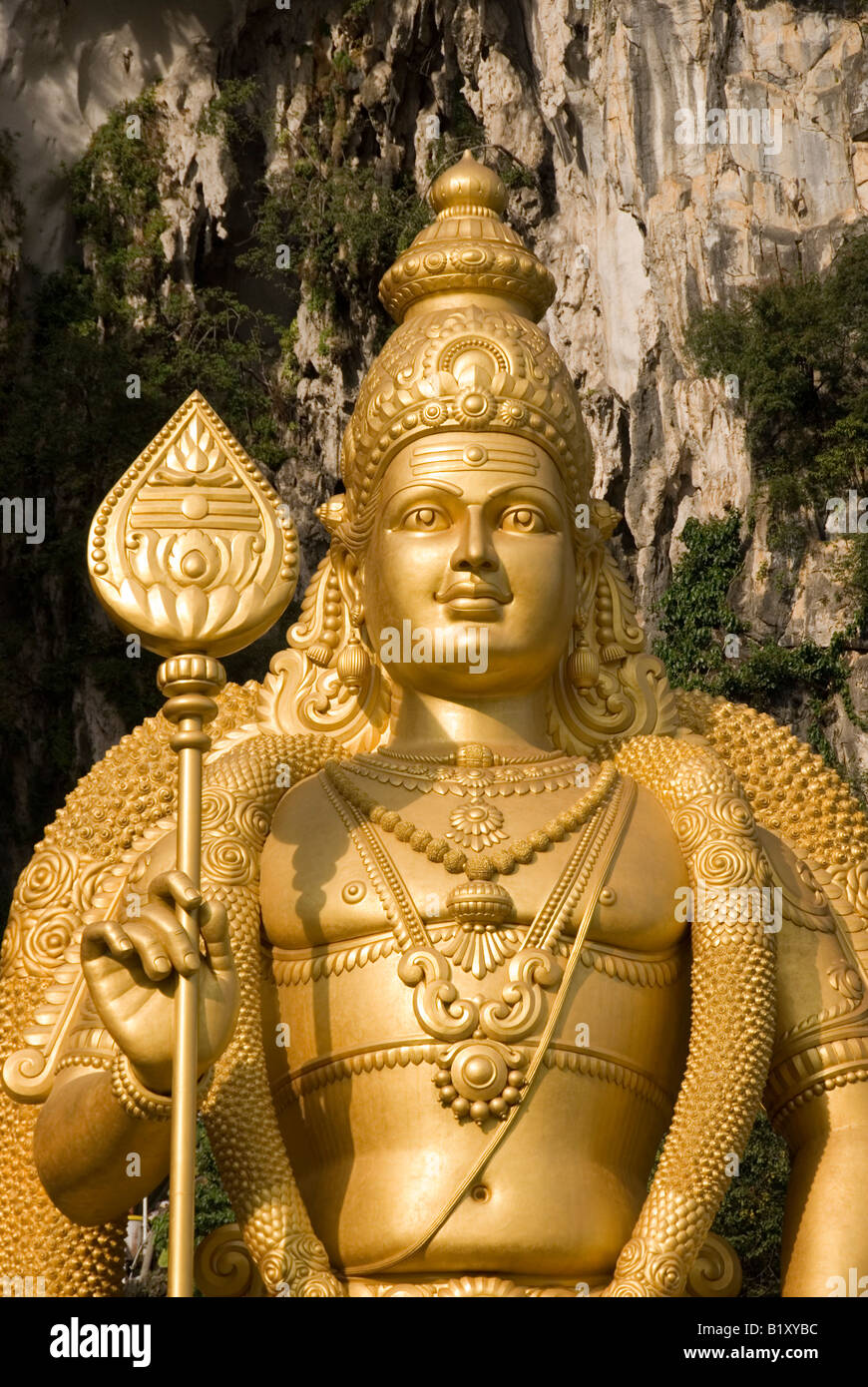 GIANT LORD MURUGAN STATUE AT THE BATU CAVES ENTRANCE DURING THE ANNUAL