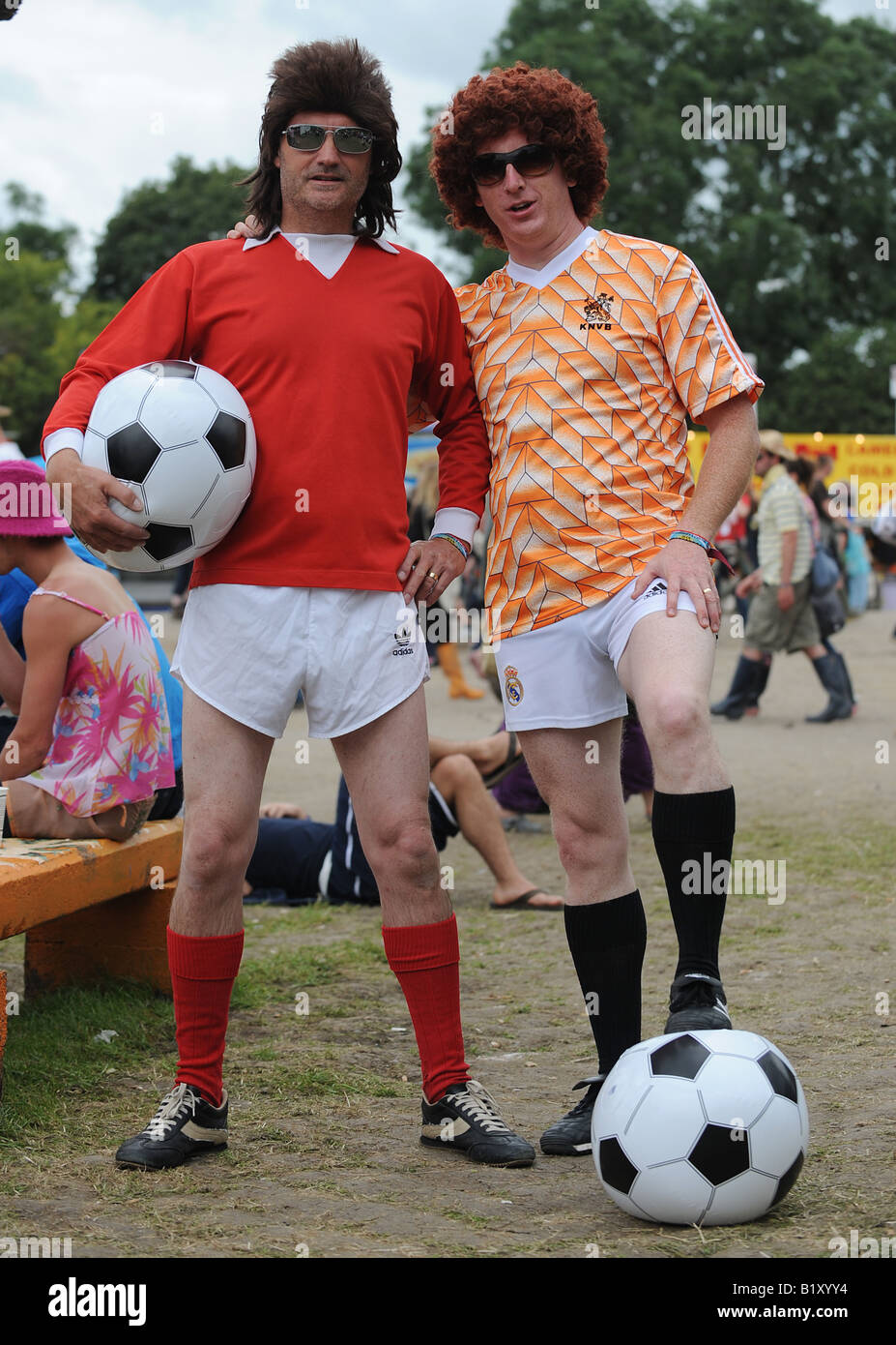 Glastonbury festival George Best and Johan Cruyff make a surprise  appearance Stock Photo - Alamy