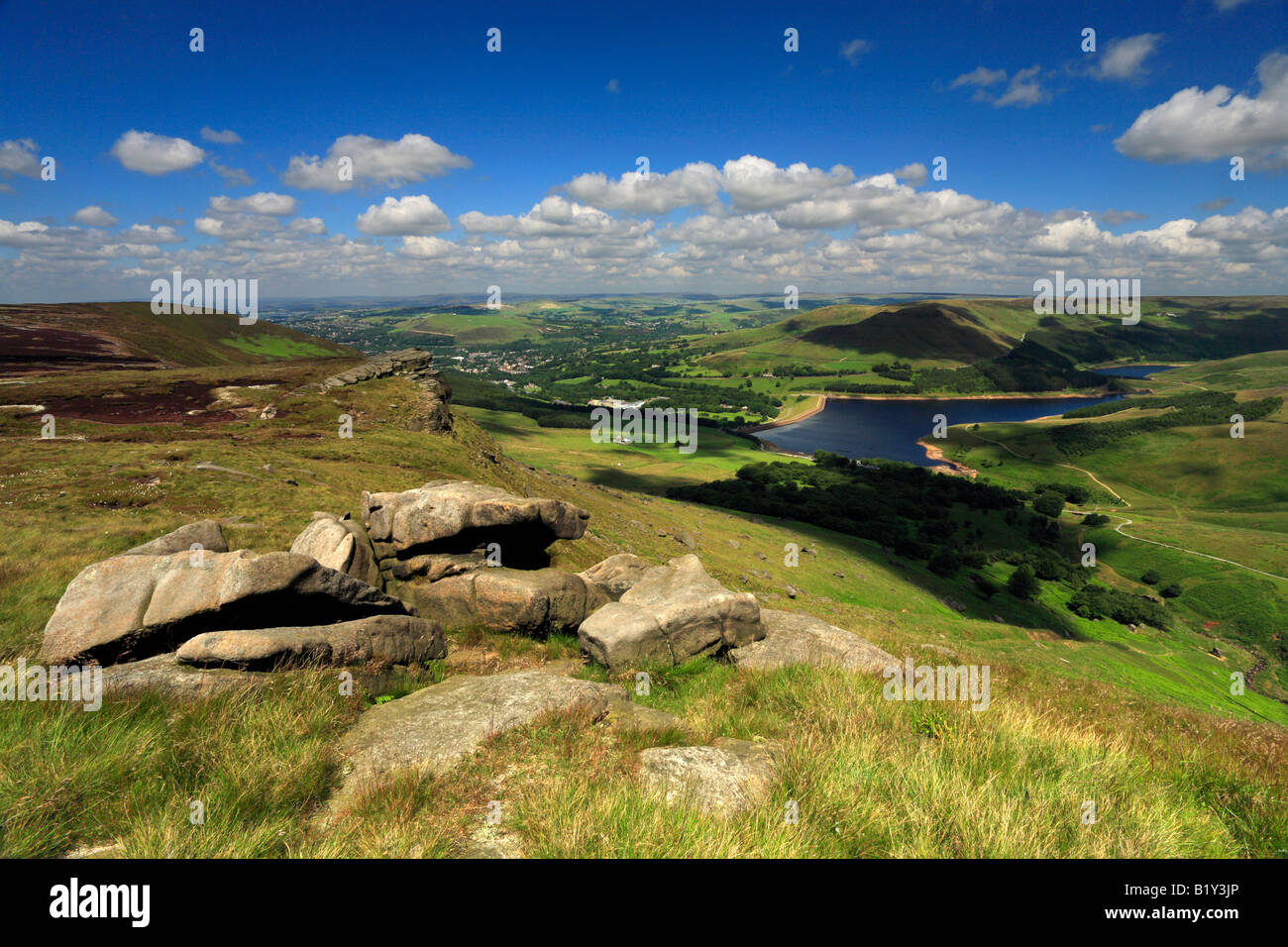 Dovestone Reservoir from Stable Stones Brow, Greenfield, Saddleworth