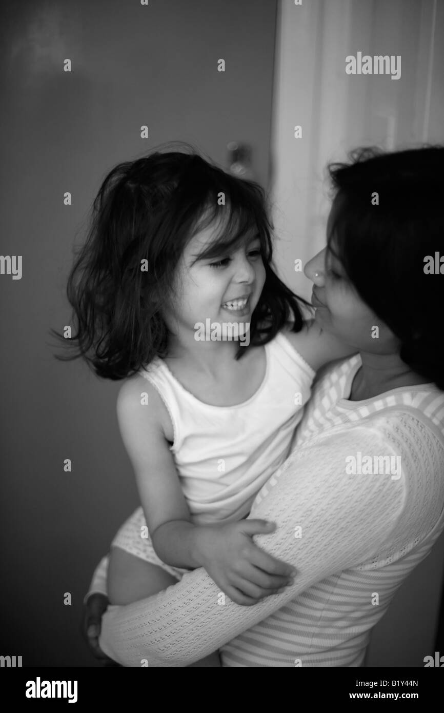 Mother daughter mixed race Black and White Stock Photos & Images - Alamy