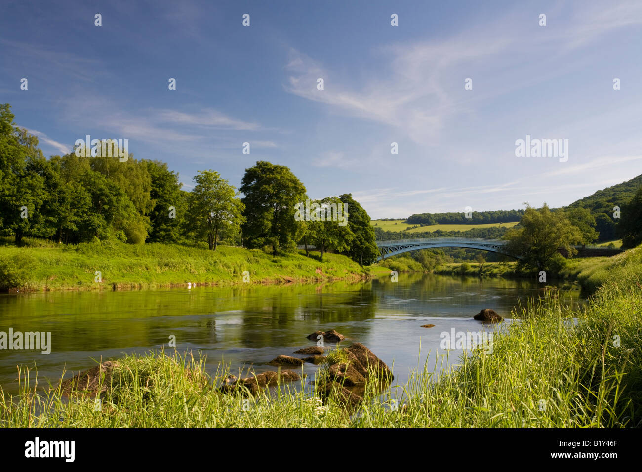River Wye near Bigsweir, Wye Valley in the summer. Stock Photo