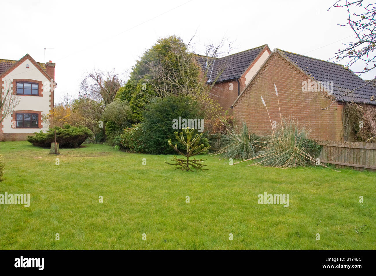 Part of Series Showing Building of Double Garage in Residential Front Garden Stock Photo