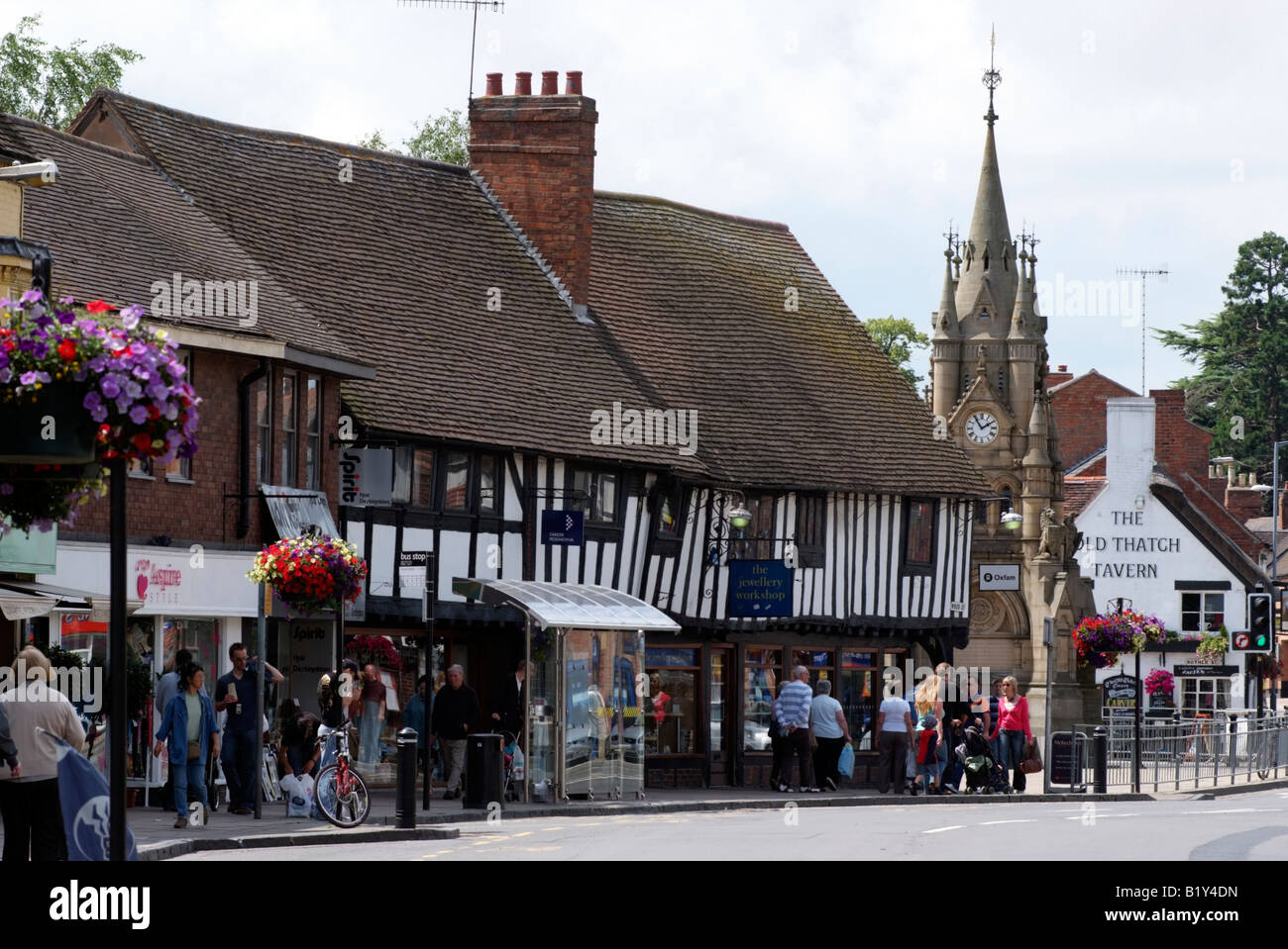 Stratford Upon Avon town centre shops on Wood Street Warwickshire